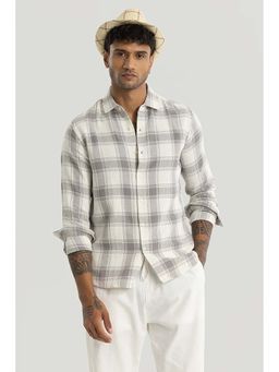 Snitch - Grey Checks Full Sleeves Slim Casual Shirt