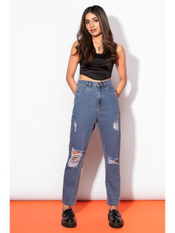 FREAKINS - Ripped Mom High Waist Jeans