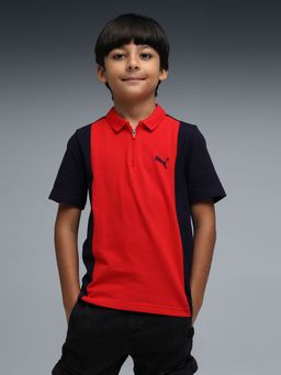 Puma - Youth Colorblock Polo Boy's Blue T Shirt