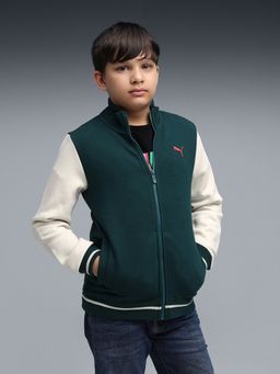 Puma - Green Graphic Knitted Boys Jacket