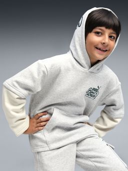 Puma - Grey Mid 90S Boys Graphic Layered Hoodie