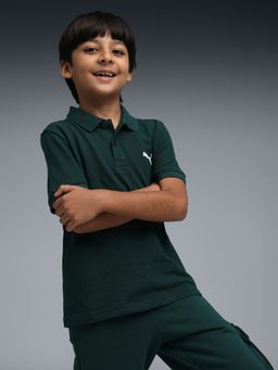 Puma - Boys Green Solid Polo T-shirt