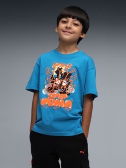 Puma - Boys Blue Printed T-Shirt