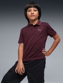 Puma - Boys Purple Sprint Sweat-Wicking Polo T-Shirt
