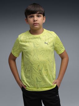 Puma - Sprint Boys' All-Over-Print Sweat-Wicking T-shirt - Yellow