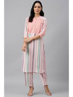 W - Pink Stripes Kurta