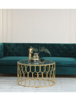 Claymint - Belmont Clear Glass Coffee Table In Gold Finish