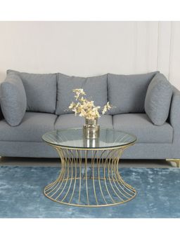 Claymint - Perth Glass Coffee Table In Gold Finish
