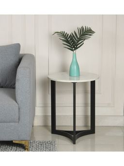 Claymint - Verona Marble Side Table In Black Finish