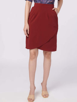 Not So Pink - Dark Maroon Petal Skirt
