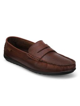 EZOK - Genuine Leather Tan Solid Loafer For Men