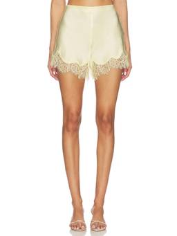 Bardot - Silvio Women's Satin Lace Trim Sleep Shorts Beige