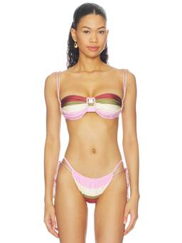 Baobab - Lula Women's Underwire Rope Trim Bikini Top Multi-Color
