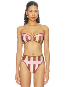 Baobab - Nala Women's Unpadded Ring Detail Bandeau Bikini Top Multi-Color