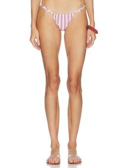 Camila Coelho - Vivienne Women's Striped Pull-On Bikini Bottom Pink
