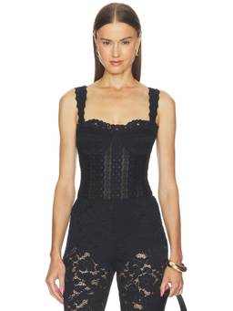 Charo Ruiz Ibiza - Lace Women's Snap Button Closure Bodysuit Black