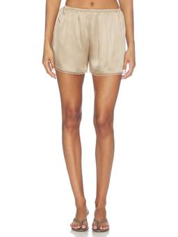 DONNI. - Silk Lace Women's Scalloped Trim Tap Short Beige