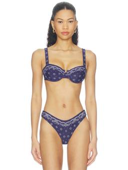 DEVON WINDSOR - Lara Women's Underwire Tie-Back Bikini Top Navy Blue
