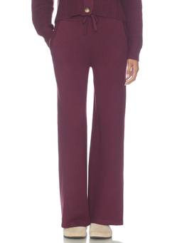 eberjey - Recycled Knit Women's Drawstring Wide Leg Lounge Pant Burgundy