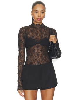 Elodie the Label - Calais Lace Women's Sheer Scalloped Edge Camisole Black