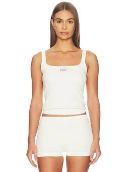 Entire Studios - Ribbed Women's Sleeveless Square Neck Lounge Tank White