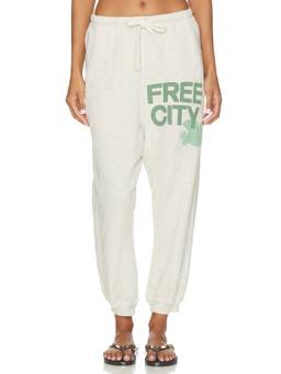 Free City - Large Pocket Women's Drawstring French Terry Sweatpant Off White
