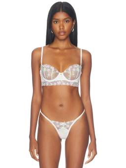 For Love & Lemons - Pastel Bouquets Women's Underwired Lace Demi / Balconette Bra Pink