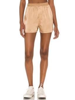 Frankies Bikinis - Devon Lee Carlson Women's Embroidered Cotton Sleep Shorts White