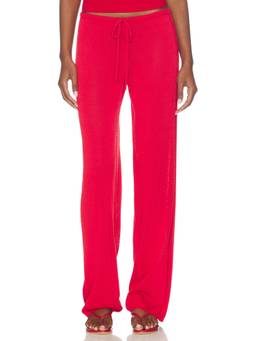 Frankies Bikinis - X JENNIE Women's Drawstring Knit Lounge Pant Red