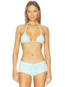Geel - Women's Padded Halter Triangle Bikini Top Aqua