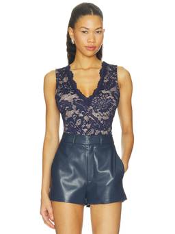 Generation Love - Leila Lace Women's Floral Lace Sleeveless Camisole Navy Blue
