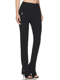 HAELO - Wave Lace Women's Sheer Mesh Lace Trim Legging Black
