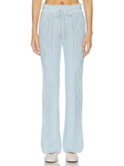 House of Sunny - Cable-Knit Women's Drawstring Pajama Pant Blue