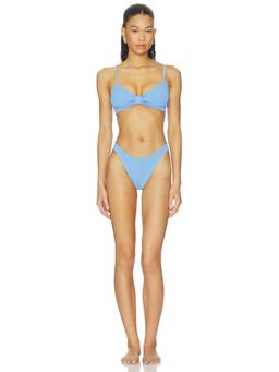 Hunza G - Alicia Women's Crinkle Stretch Unpadded Bikini Set Blue