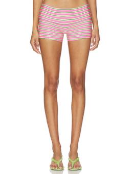Indah - Printed Women's Stretch Jersey Wide Waistband Sleep Shorts Multi-Color