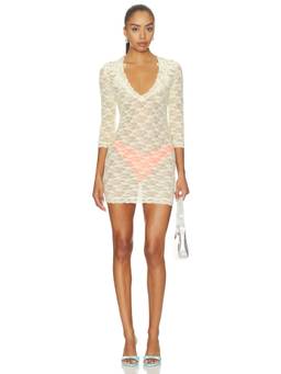 Jaded London - 3/4 Sleeve Women's Sheer Lace Nightdress Off White