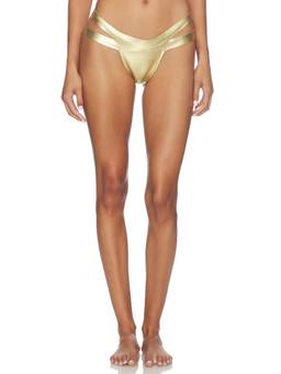 Jaded London - Metallic Bandage Women's Strappy Bikini Bottom Gold