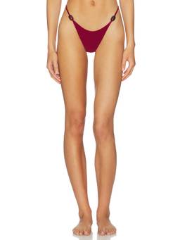 Kapri - Sienna Women's Beaded Brazilian Bikini Bottom Maroon