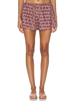 L'Academie - Habotai Women's Elastic Waist Pull-On Sleep Shorts Mauve