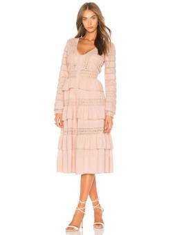 LoveShackFancy - Lomira Women's Lace Trim Slip Nightgown Pink