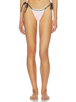LPA - Presley Women's Lace Trim Side Tie Bikini Bottom Pink