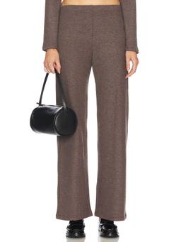 LESET - Pointelle Women's Elastic Waist Wide Leg Pajama Pant Navy Blue