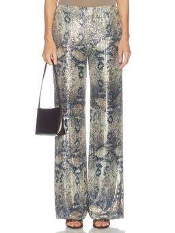 Le Superbe - Glossy Snake Women's Sequin Elastic Waist Lounge Pant Metallic