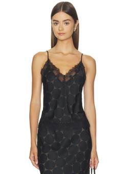 Le Superbe - Kusama Women's Satin Lace Trim Cami Black