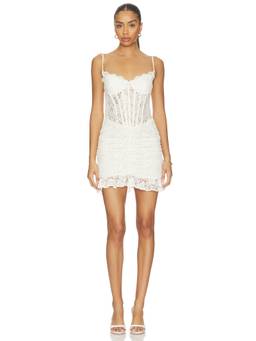 MAJORELLE - Lorena Women's Lace Underwired Boned Bustier White