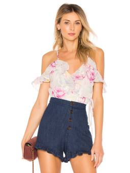 MAJORELLE - Emiliana Knit Women's Crochet Button Bralette Pink