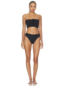 Maygel Coronel - Melao Women's Strapless Ruched Bikini Set Black