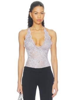 Mother of All - Fran Women's Sheer Lace Halter Bodysuit Off White