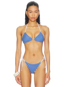 MORE TO COME - Monica Women's Unpadded Halter Neck Bikini Top Blue