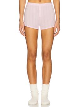 Negative Underwear - Boyfriend Women's Soft Pointelle Modal Sleep Shorts Pink